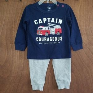 Carter's two-piece firetruck outfit - 18 months